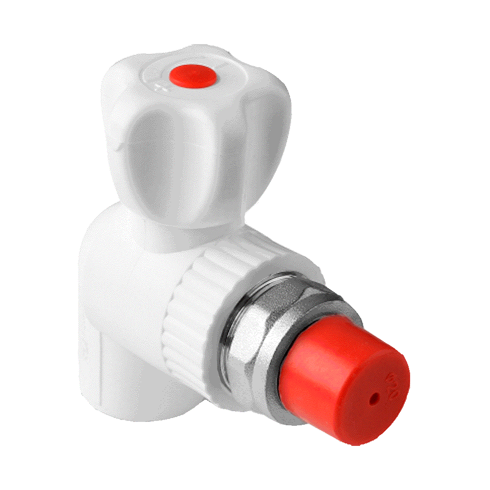PPR Кран для радиатора D25х1/2 угловой Aqualink