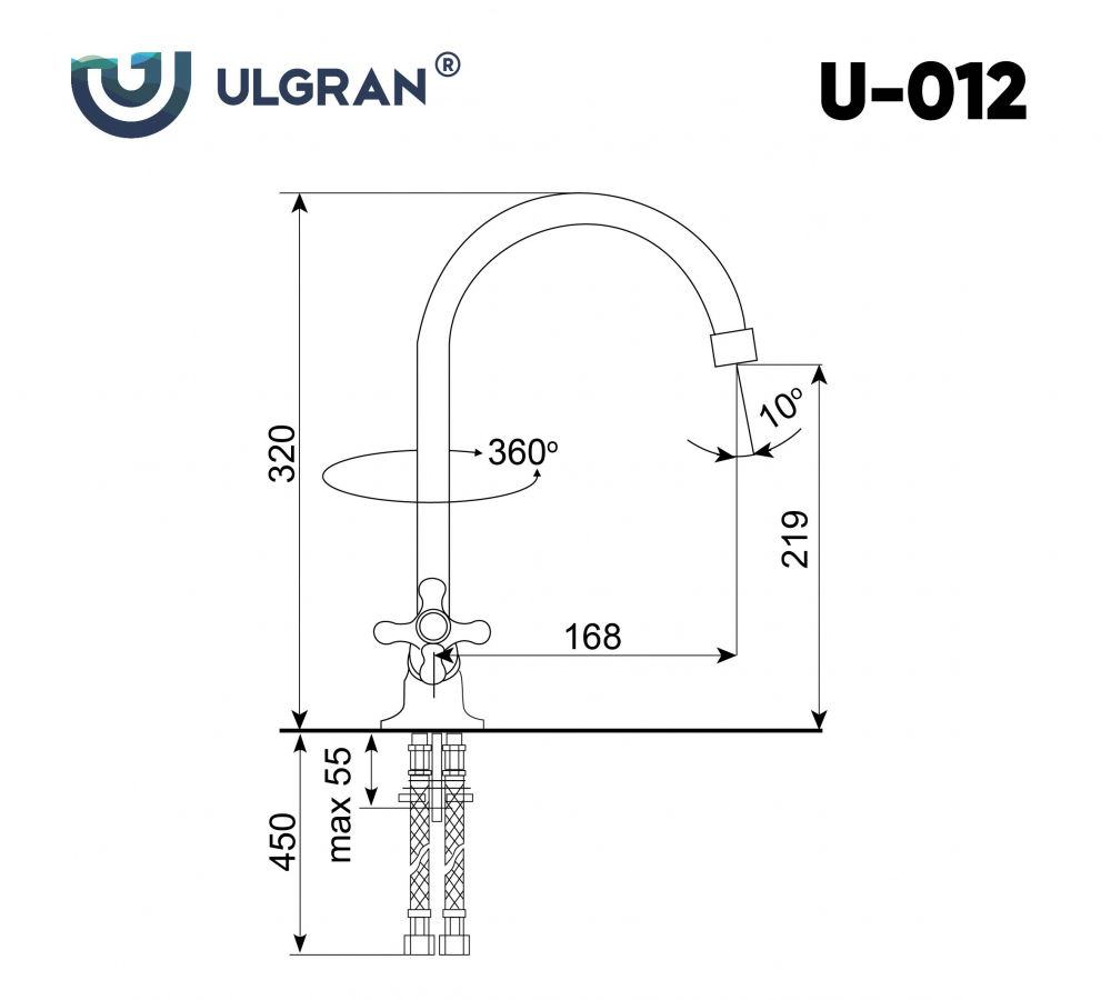 Смеситель для кухни Ulgran U-012 307