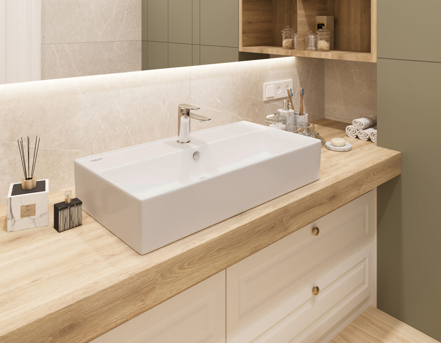 Накладной умывальник Новел 80 SANITA LUXE.